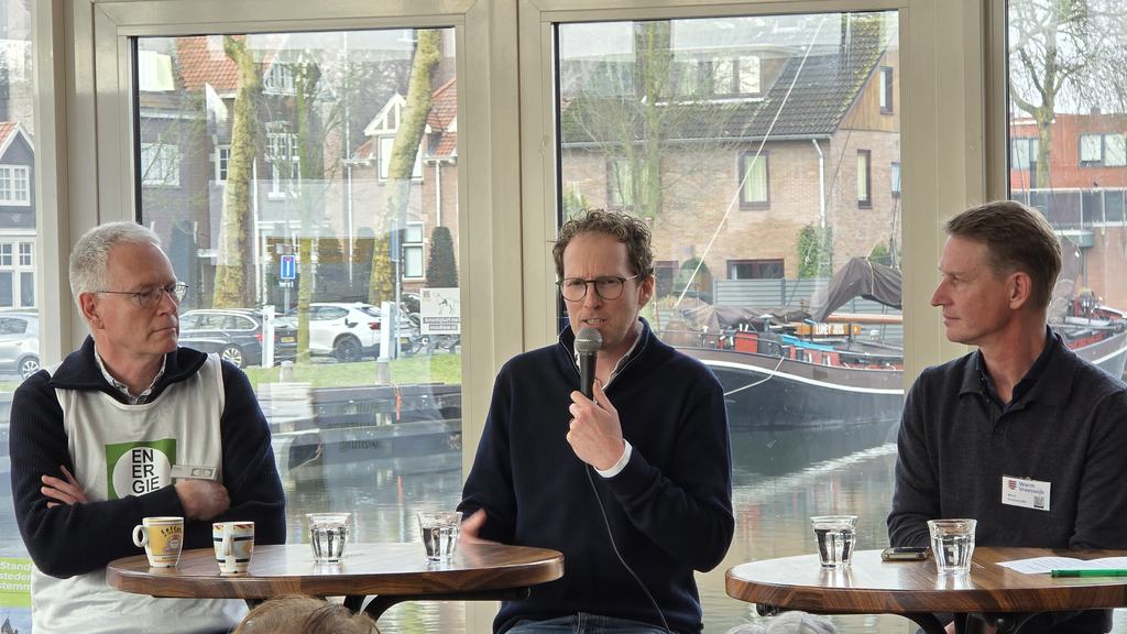 Paul Triepels (Energie-N), Jeroen Harren (Gemeente Nieuwegein) en Berry Groenendijk (WarmVreeswijk)